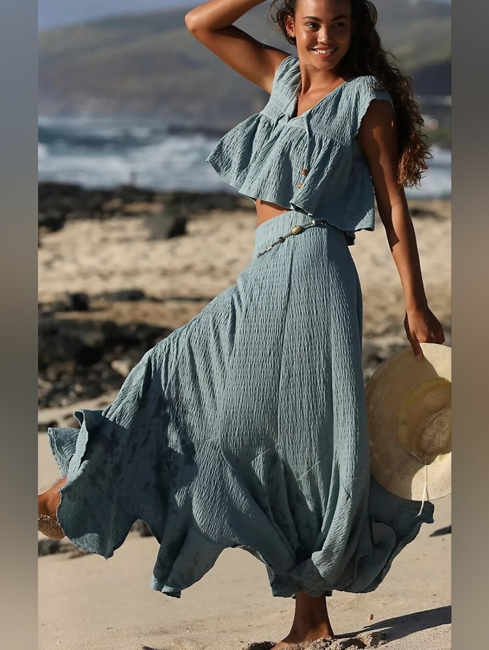 FREE PEOPLE BEACH Alaina Skirt Set In Slate - Picture 2 of 7